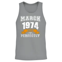 March 1974 Vintage Birthday Present Unisex Tank Top - Sport Grey – 2