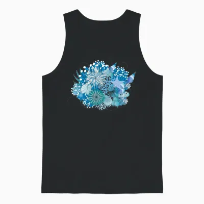 Coral Reef with Shells, Sea Anemones and Corals Unisex Tank Top - Black