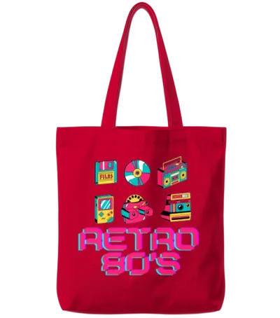 Classic Retro Style Tote Bags - Red