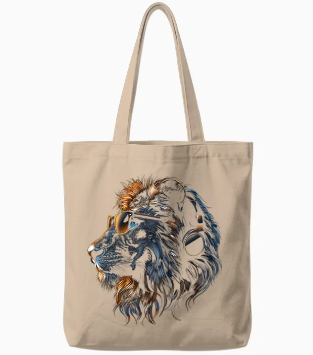 Drôle Lion Cat Safari Art Amoureux Des Animaux Tote Bags in Natural