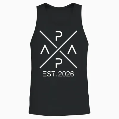 Papa 2026 Papi Since 2026 Papa Est 2026 T-Shirt, Black, S Unisex Tank Top - Black