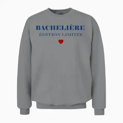 Student Bac Humour Bachelor Girl Bachelor T-Shirt, White Unisex Sweatshirt - Sport Grey