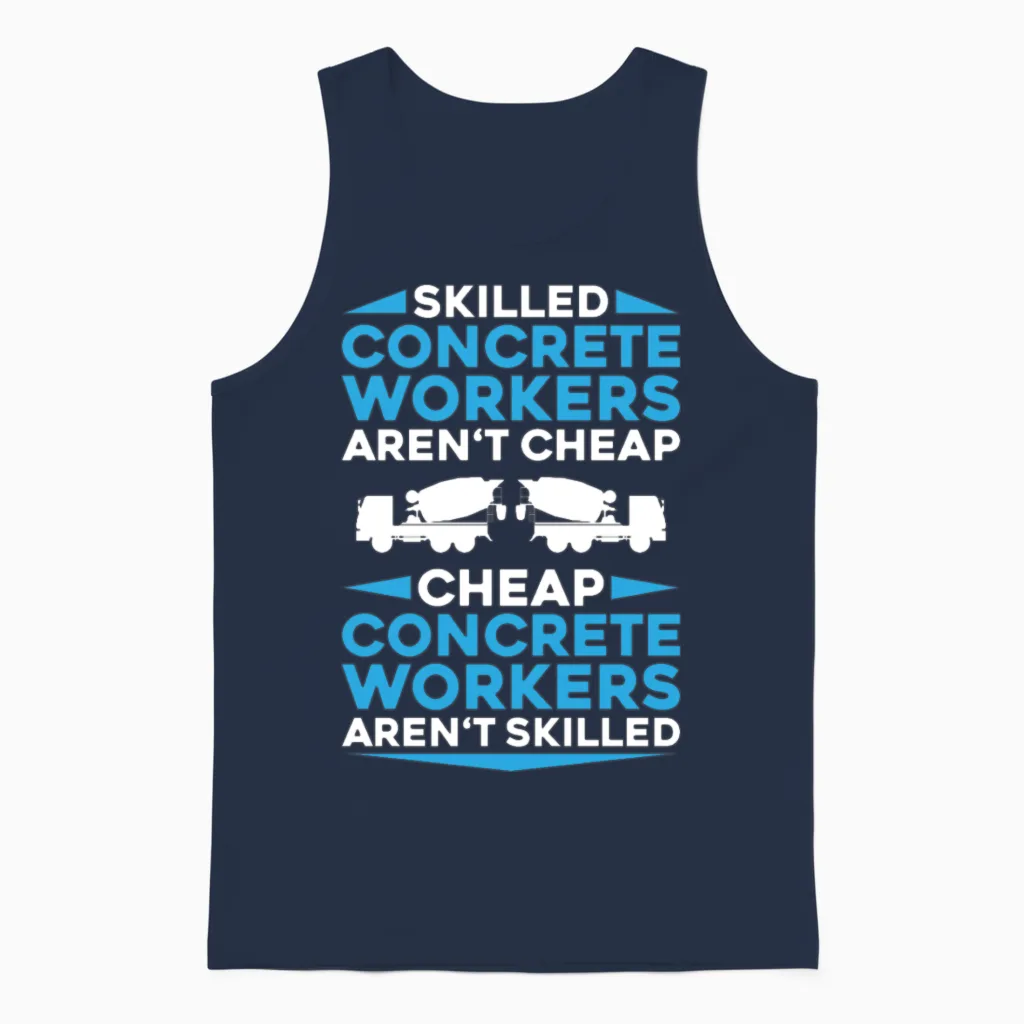 Concrete Worker Concreter Concrete Builder Unisex Tank Top in Navy