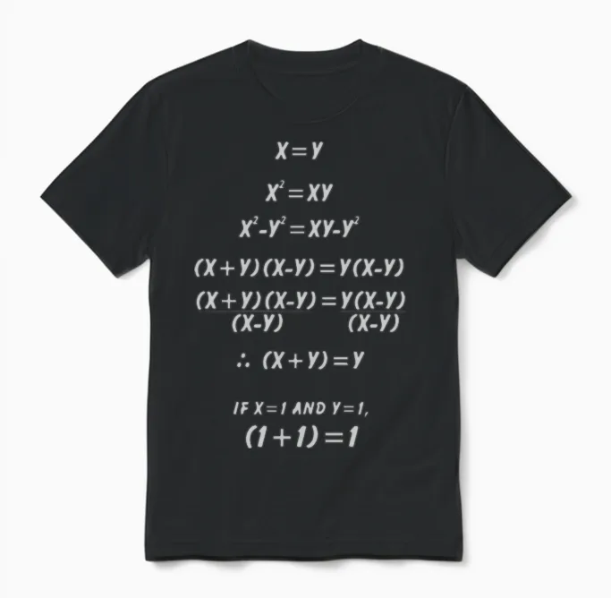 Algebra Equation Unisex T-Shirt in Black