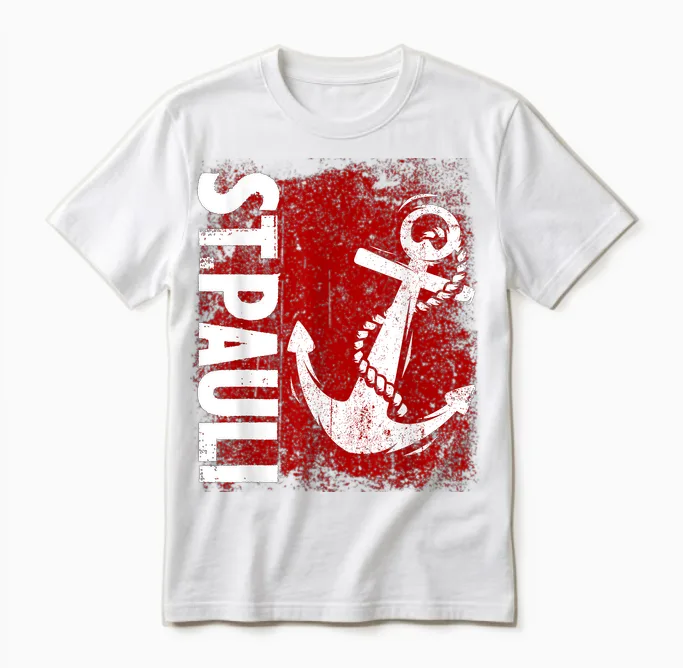 St Pauli Hamburg Paulianer St. Pauli T-Shirt, Black Unisex T-Shirt in White