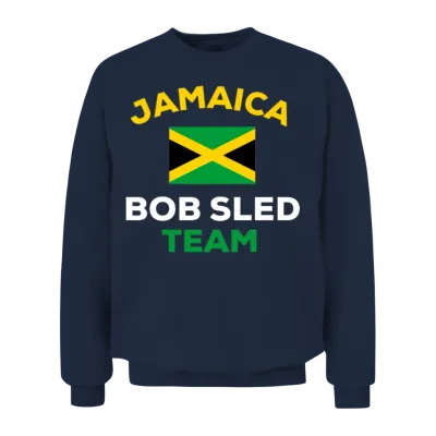 Jamaica Bobsled Team Jamaican Flag Bobsledding Unisex Sweatshirt - Navy
