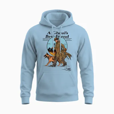 Fallout a Ghoul's Best Friend Illustrated Magazine Cover Tv Unisex Hoodie - Light Blue