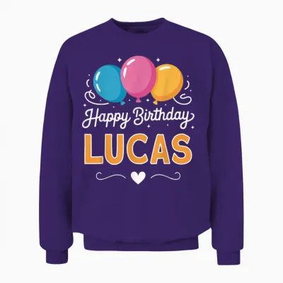 Joyeux Anniversaire En Disant Lucas Unisex Sweatshirt - Purple