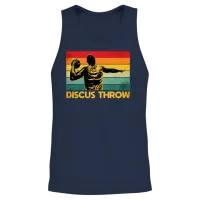 Discus Throw Retro 2 Unisex Tank Top - Navy – 2