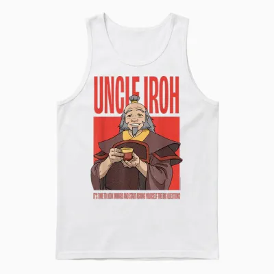 Avatar: the Last Airbender Uncle Iroh Look Inward Anime Unisex Tank Top - White
