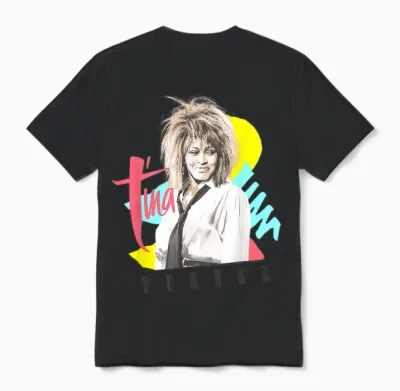 Tina Turner Retro Striche Und Formen Unisex T-Shirt - Black