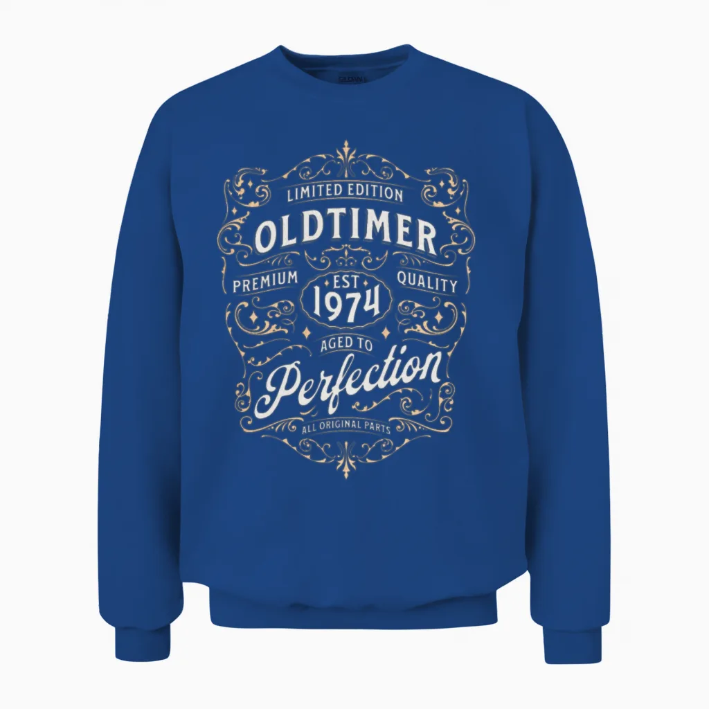 Oldtimer Round Birthday 1974 50 Years Old Unisex Sweatshirt in Royal