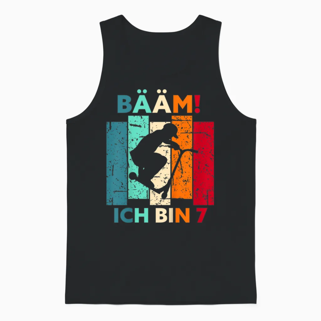 Bรครคm! Ich Bin 7 Geburtstag Sieben Jahre Junge Mรคdchen 7. Unisex Tank Top in Black