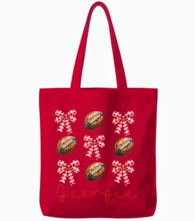 Georgia Coquette Red Bow Ga Women Girls Kids Sister Tote Bags - Red
