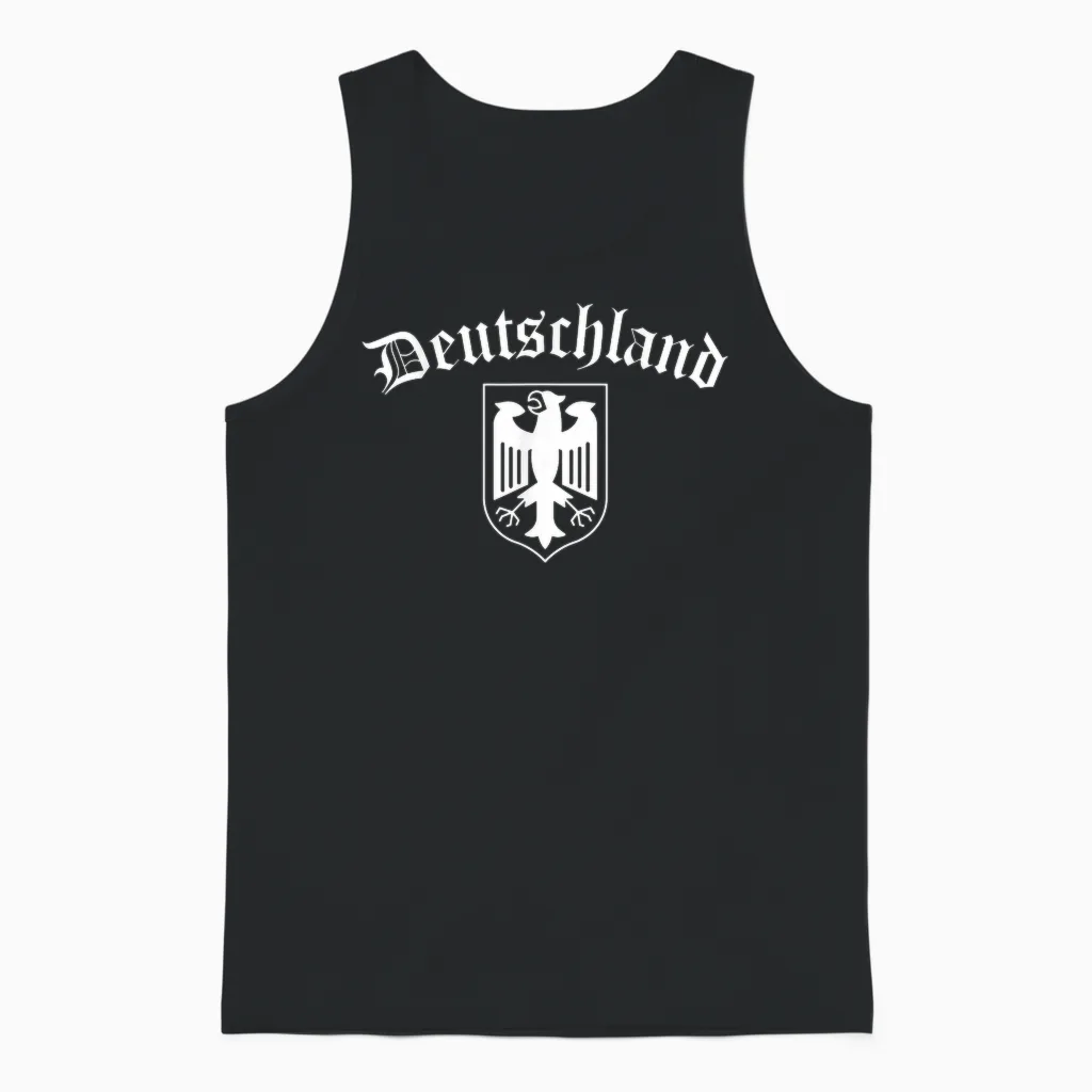 Deutschland Adler Bundesadler Wappen Altdeutsche Schrift Unisex Tank Top in Black