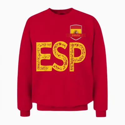 Spain España Human Flag Letter E and S and P Spain España T-Shirt, Red, S Unisex Sweatshirt - Red