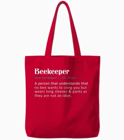 Funny Beekeeper Tote Bags - Red