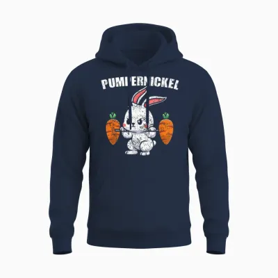 Pumpernickel Fitness Gym Kraftsport Hase Kaninchen Unisex Hoodie - Navy