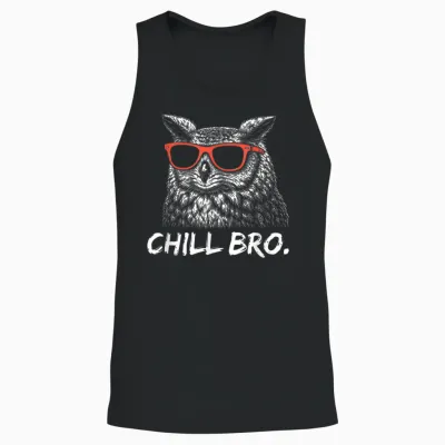 Chill Bruh – Lustiger Eule Mit Sonnenbrille Unisex Tank Top - Black