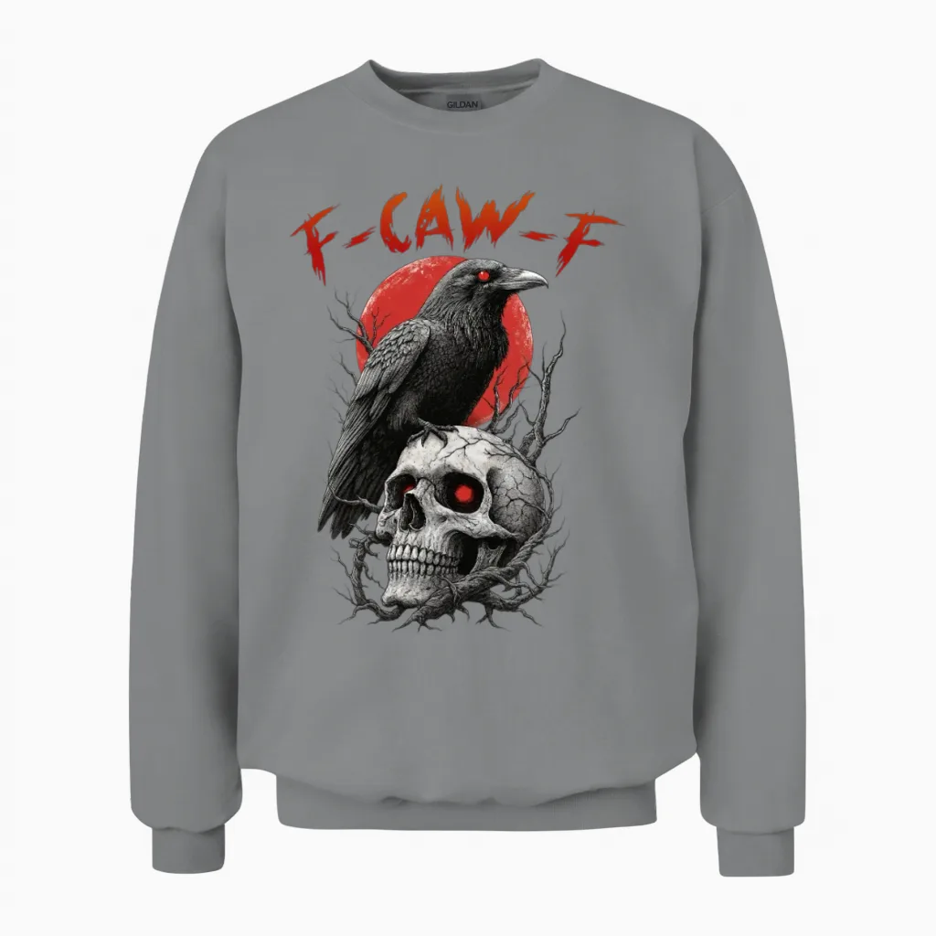 F Caw F Crow Unisex Sweatshirt in Sport Grey