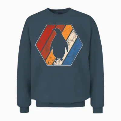 Penguin Retro Unisex Sweatshirt - Dark Heather