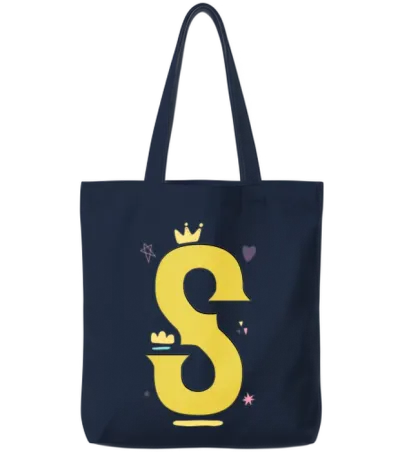 S This Is Letter S Capital First Letter in Your Tote Bags - Navy