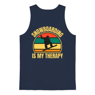 Retro Snowboard Unisex Tank Top - Navy