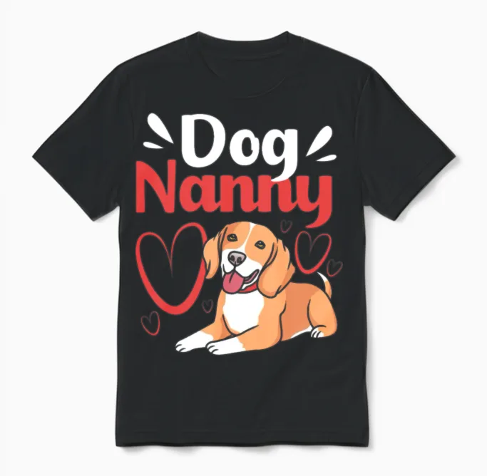 Funny Dog Nanny for Pet Dog Sitter Unisex T-Shirt in Black