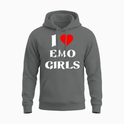 I Love Emo Girls Unisex Hoodie - Graphite Heather