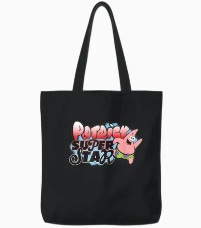 Sponge Bob - Patrick Super Star Tote Bags - Black