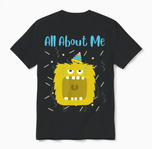 All About Me - Funny Grumpy Monster Unisex T-Shirt in Black