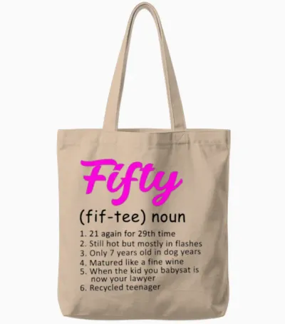 50th Birthday Tote Bags - Natural