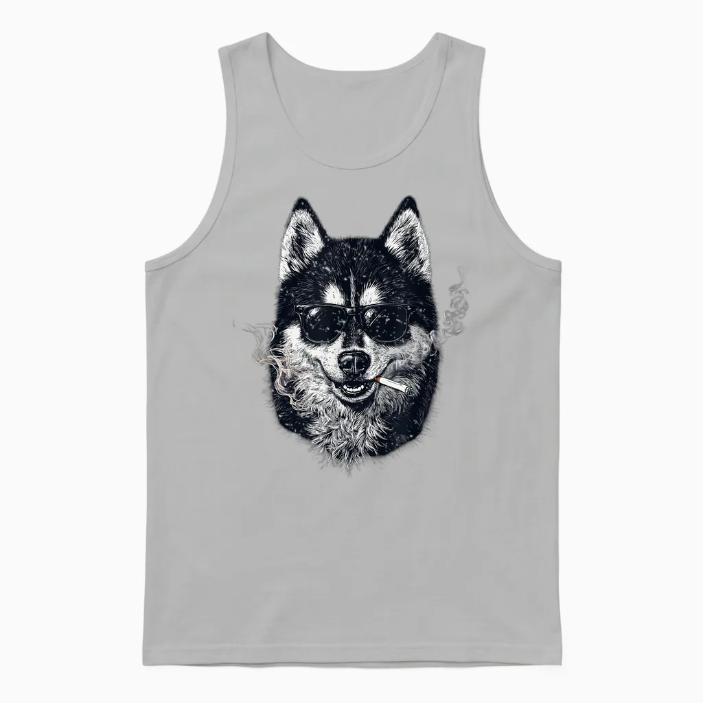 Lustiger Hund Mit Aufschrift "best Husky Dad Ever" Für Männer Und Jungen Unisex Tank Top in Ash