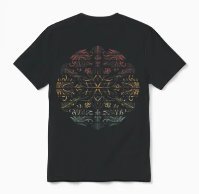 Mandala Retro Unisex T-Shirt - Black