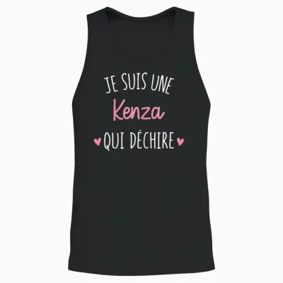 Cadeau Femme Personnalisé Prénom Kenza Qui Déchire Unisex Tank Top - Black