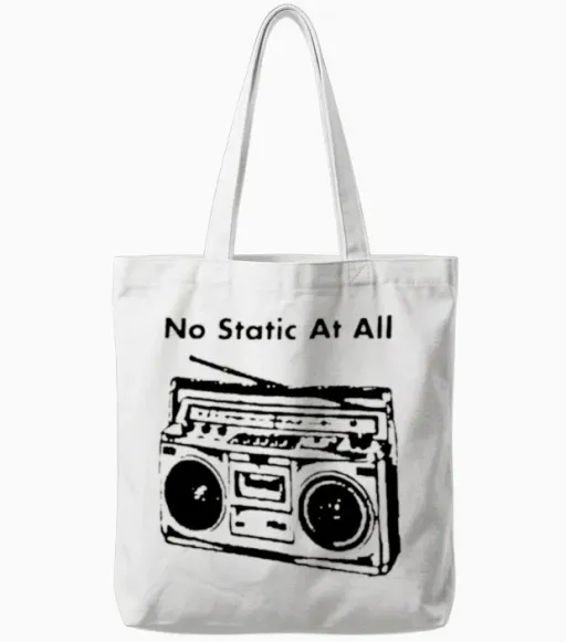 No Static at All Steely Dan Tote Bags in White
