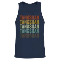 Tangshan China Retro Vintage Unisex Tank Top - Navy – 2
