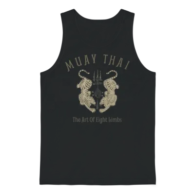 Muay Thai Shirt Thai Boxing Vintage Art of Eight Limbs Mma Gift Tiger Unisex Tank Top - Black