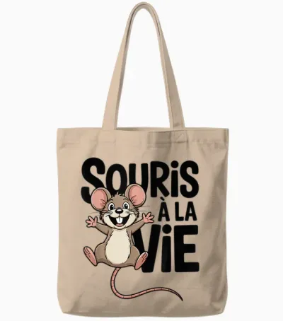 Funny Funny Mouse Cartoon Mouse Tote Bags - Natural