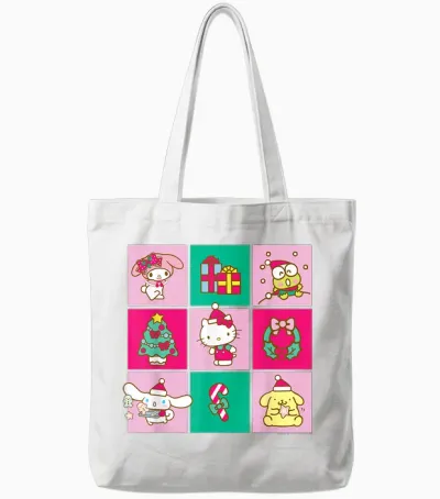 Hello Sanrio Friends Christmas Time Tote Bags - White
