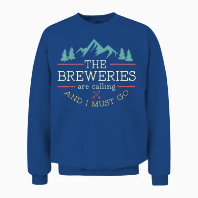 Vintage Beer Breweries Are Calling and I Must Go Craft Beer T-Shirt Small Unisex Sweatshirt - Royal