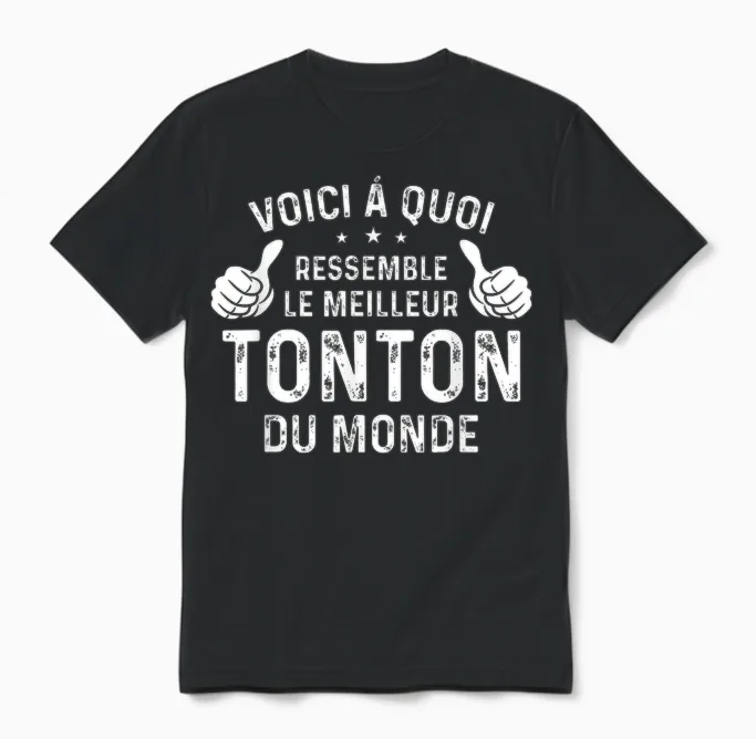 Here's What the World's Best Tonton Looks Like, Uncle Unisex T-Shirt in Black