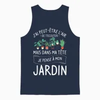 I May Have the Look of Listening to You Garden Unisex Tank Top in Navy - 1