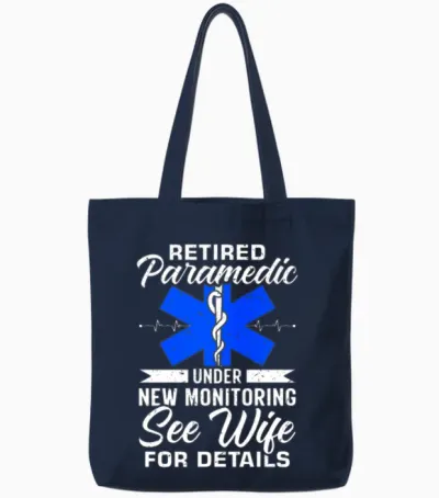 Retirement Party Ambulance First Aid Emt Retired Tote Bags - Navy