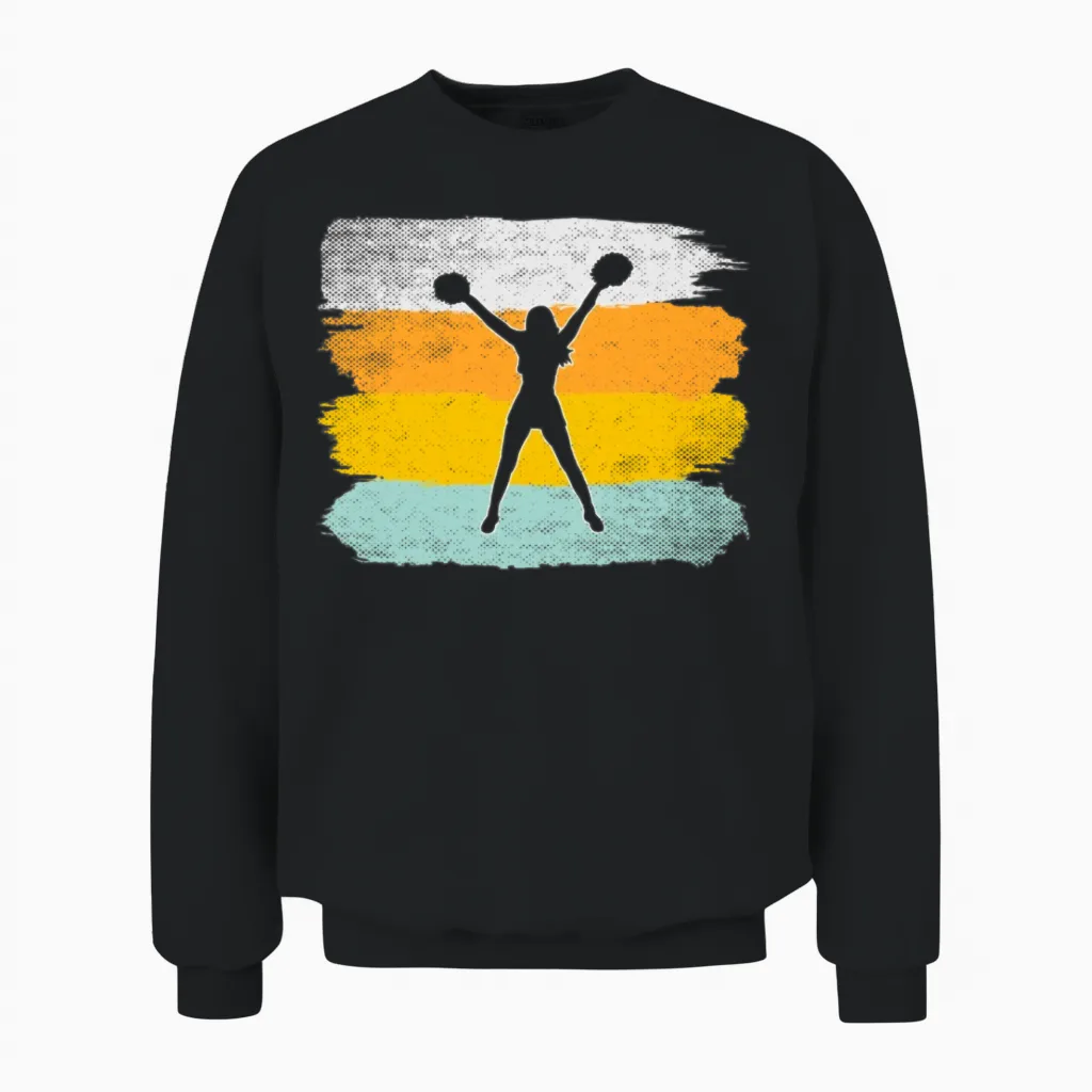 Cheerleading Retro Unisex Sweatshirt in Black