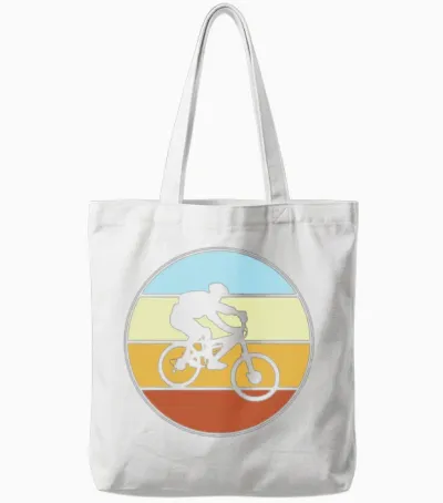 Mountainbike Retro Tote Bags - White