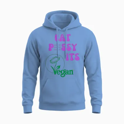 Eat Pssy Its Vegan Vegetarier Veganer Censored Pusssy Unisex Hoodie - Carolina Blue