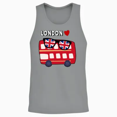 I Love London - Gift for Someone Who Loves London Unisex Tank Top - Sport Grey