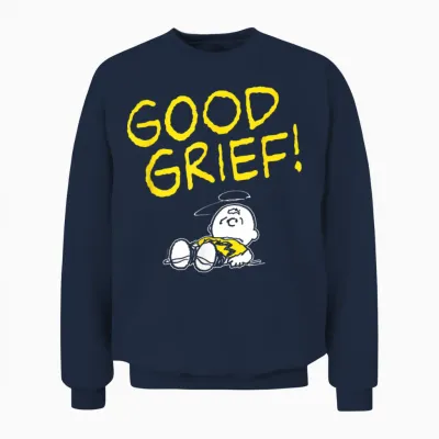 Peanuts - Charlie Brown Good Grief Unisex Sweatshirt - Navy