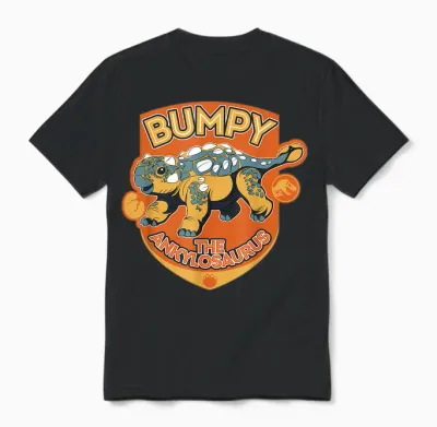 Jurassic World: Camp Cretaceous Bumpy the Ankylosaurus T-Shirt Small Unisex T-Shirt - Black